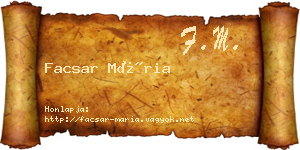 Facsar Mária névjegykártya