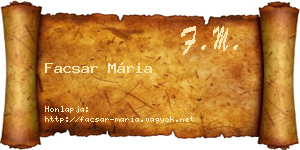 Facsar Mária névjegykártya