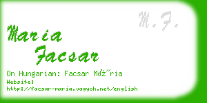 maria facsar business card